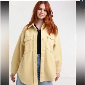 Joie by Anthropologie Yellow Button-Up Shacket